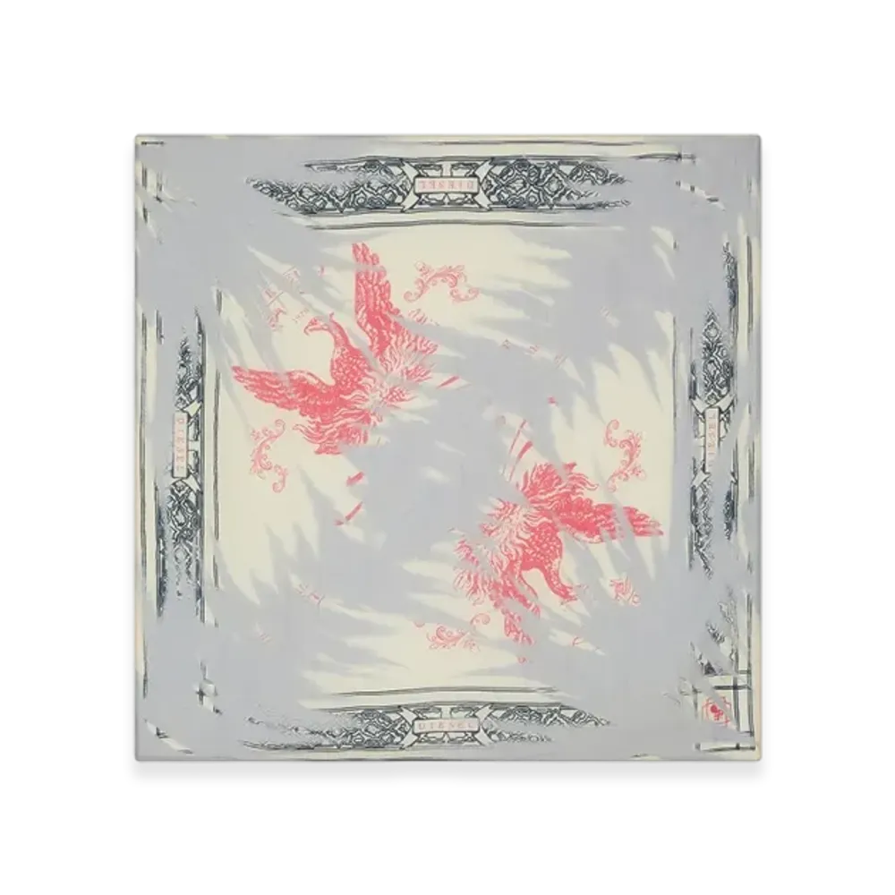 Diesel S-Anta Scarf With Eagle Bandana Print "Gray Beige"