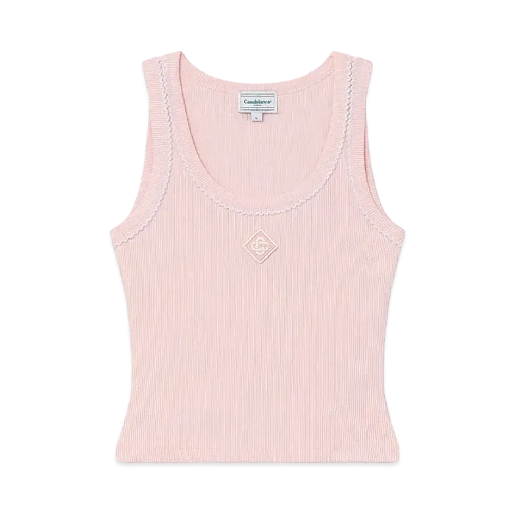 Casablanca Rib Tank Top "Pale Pink"