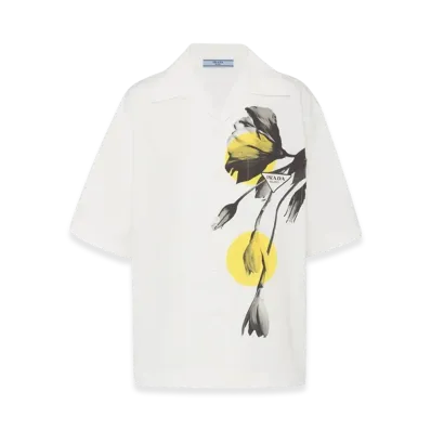 PRADA Poplin Tulip Shirt "Blanco"