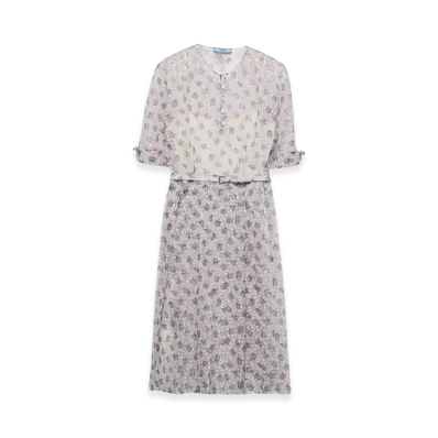 PRADA Women's Printed Nylonette Dress "Yellow"