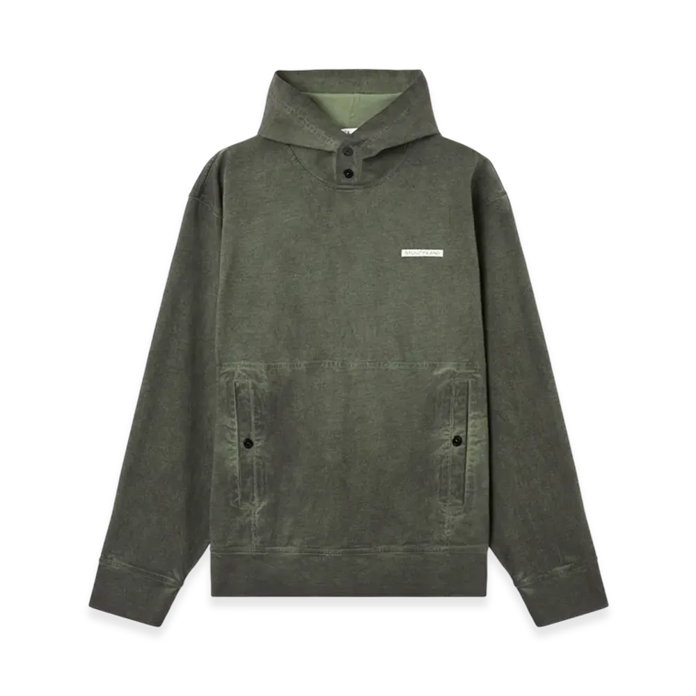 Stone Island 6100058 Compact Organic Cotton Jersey Velo Effect "Musk Green"