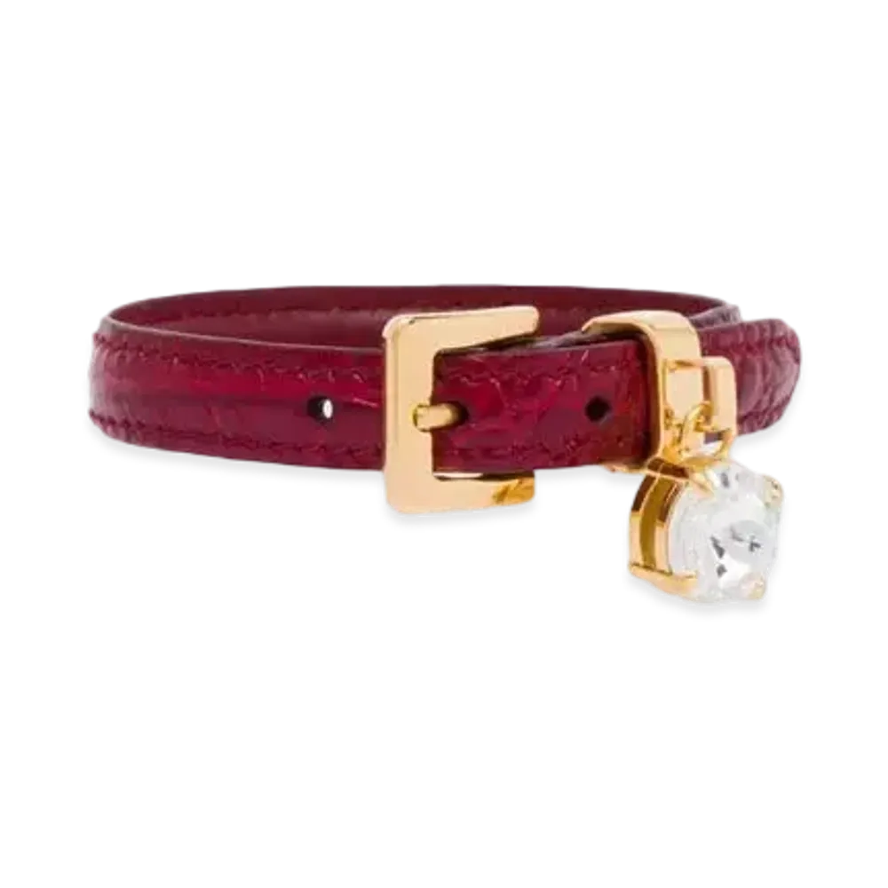MIU MIU Crocodile Printed Leather Bracelet "Red"
