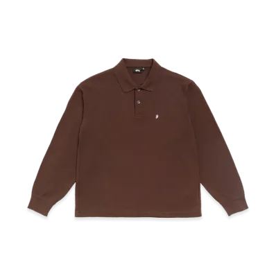 Stussy Classic Pique LS Polo "Brown"