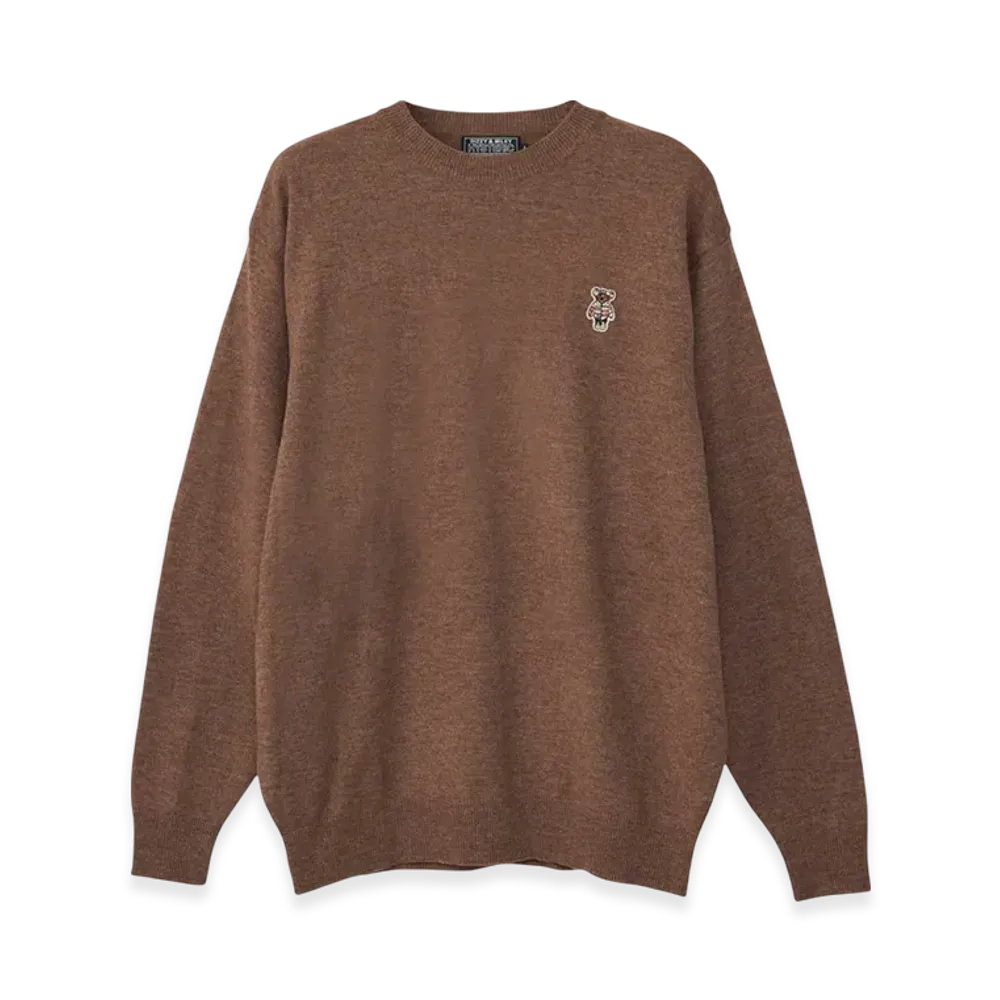 HYSTERIC GLAMOUR Bear Youth Patch Sweater "Brown"