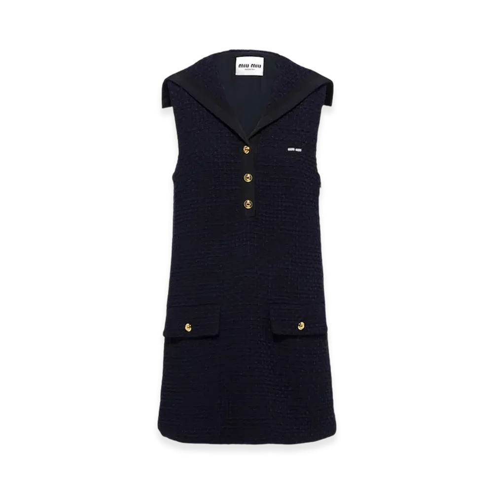 MIU MIU Women's Tweed Mini Dress "Navy"
