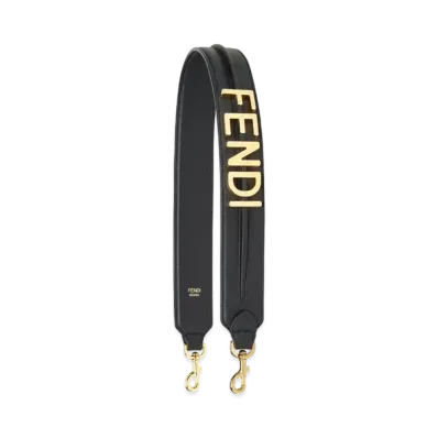 FENDI Strap You Leather Shoulder Strap "Black"