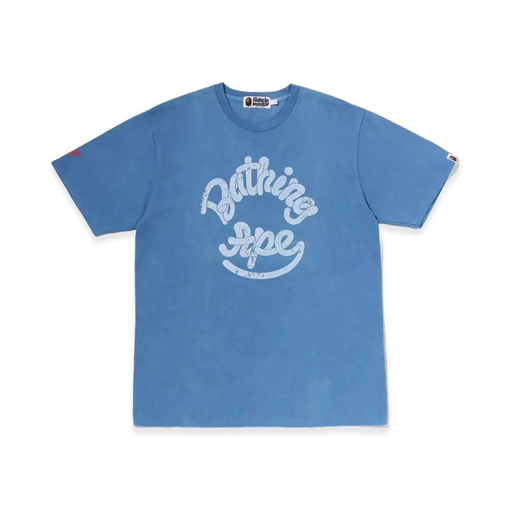 A BATHING APE Logo Indigo Tee "Light Indigo"