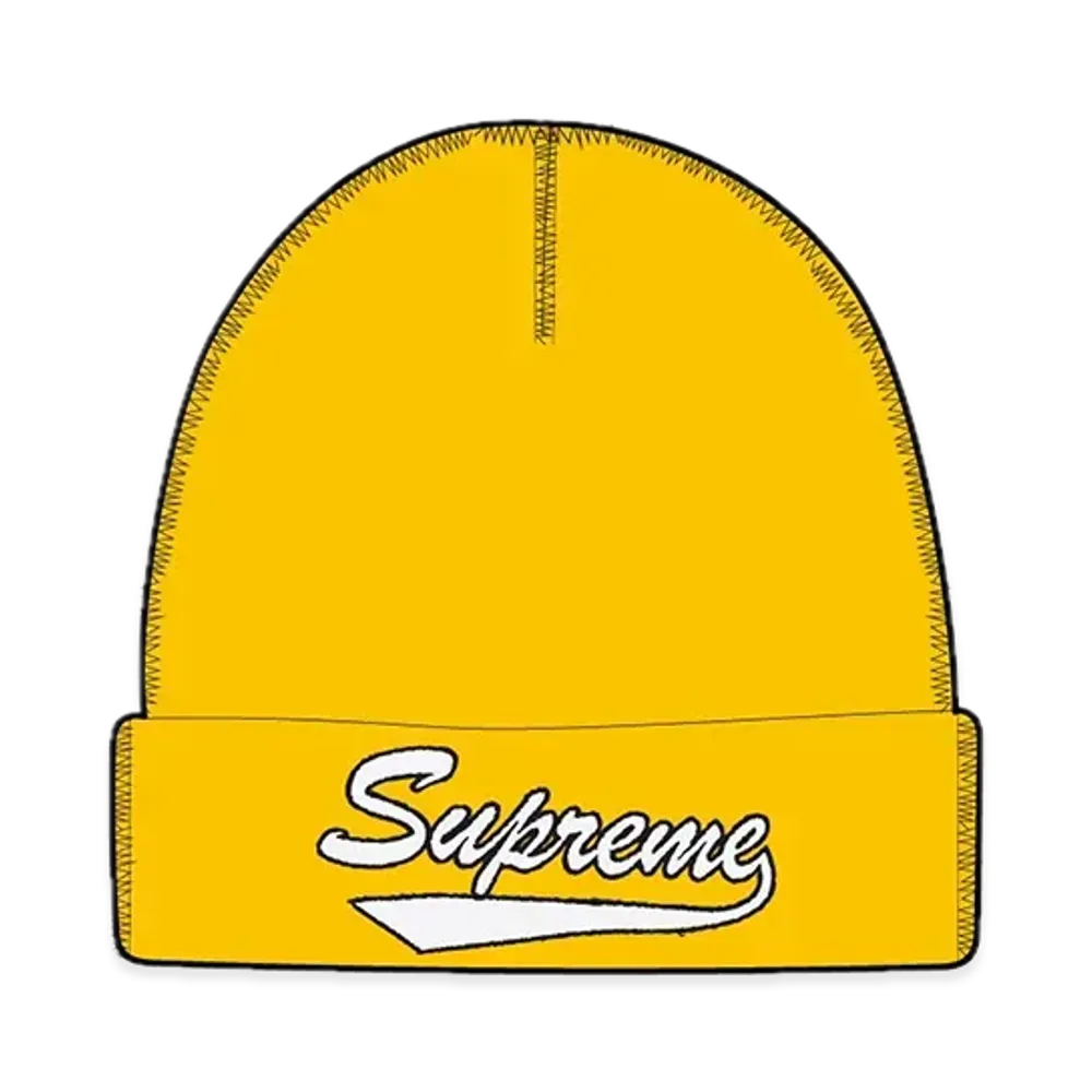 Supreme Contrast Stitch Beanie "Yellow"