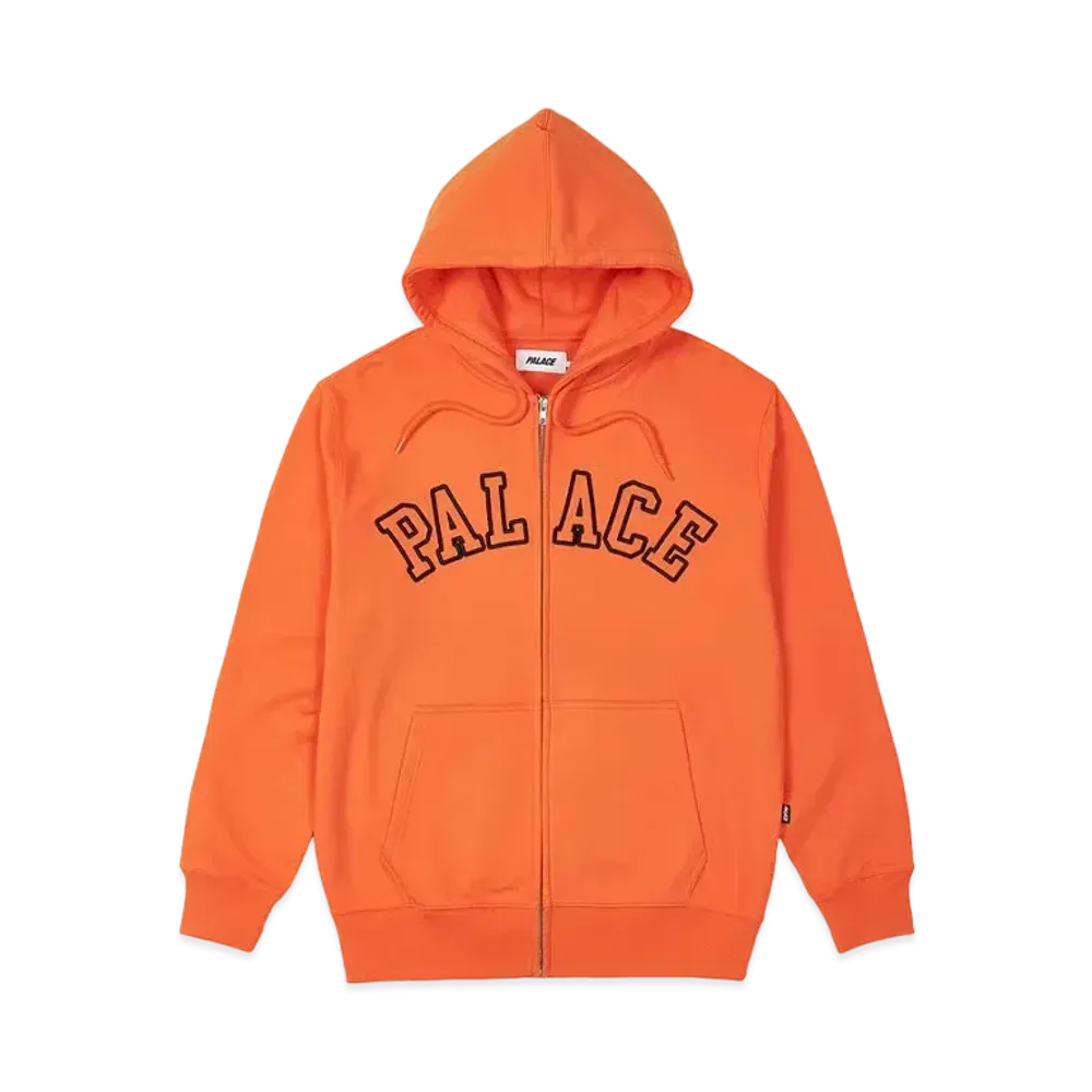 PALACE Outline Arch Zip Hood "Tiger Orange"