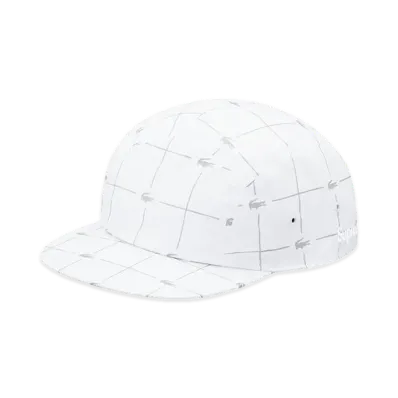 Supreme x LACOSTE Reflective Grid Nylon Camp Cap "White"