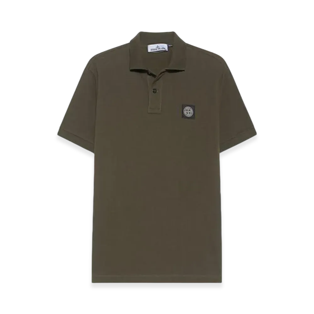 Stone Island 2SC17 Stretch Cotton Pique Polo Shirt - 23FW "Olive Green"