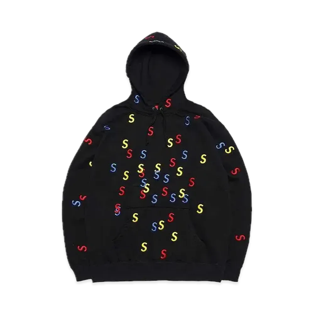 Supreme Embroidered S Hooded Sweatshirt "Black"