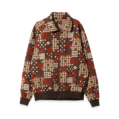 NEEDLES Track Jacket Poly Jacquard "Brown"