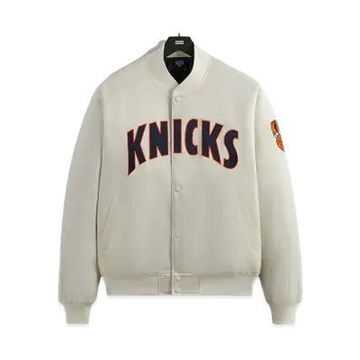 Kith x the New York Knicks Pinstripe Satin Bomber Jacket "Silk"