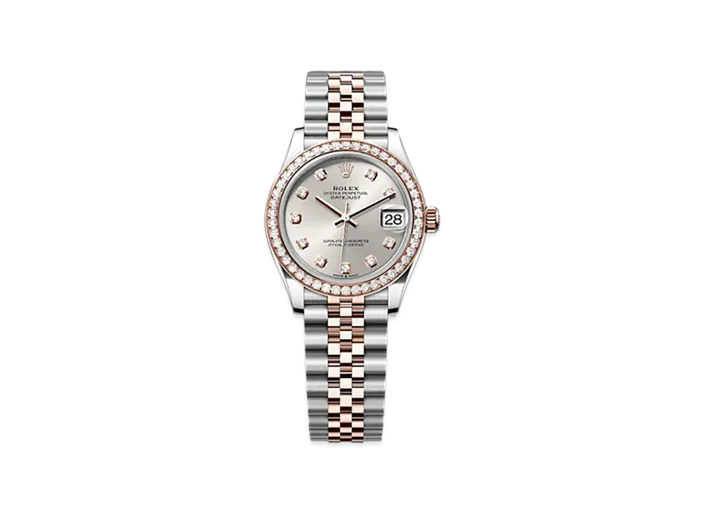 ROLEX Datejust 31mm Oystersteel & Everose Gold Diamond 278381RBR "Silver"