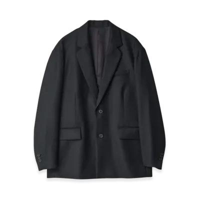 ssstein Wool Flannel Oversized Single Breasted Jacket "Black"