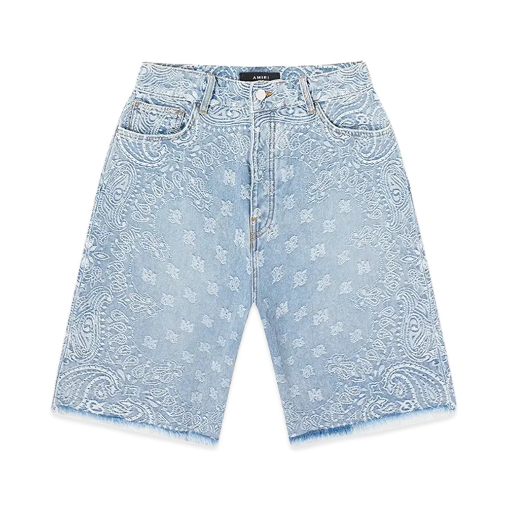 AMIRI Bandana Jacquard Skater Shorts "Perfect Indigo"