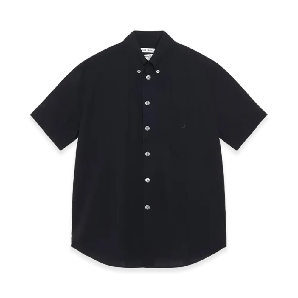 Stussy x Our Legacy Work Shop Borrowed Shirt Short Sleeve "Black Clean Seersucker"