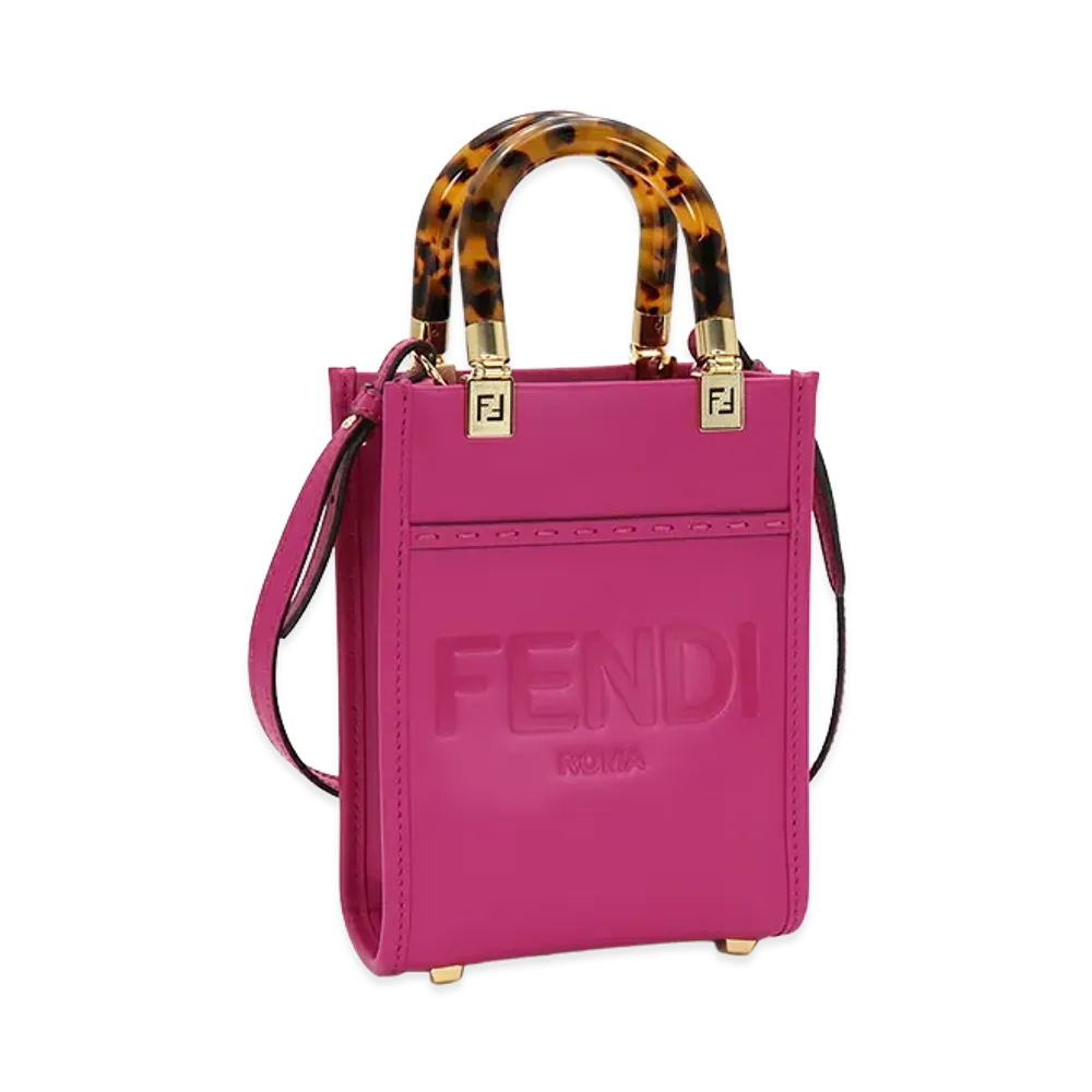 FENDI Women's Handbag (with shoulder strap) Sunshine Shopper Mini "Cyclamen"