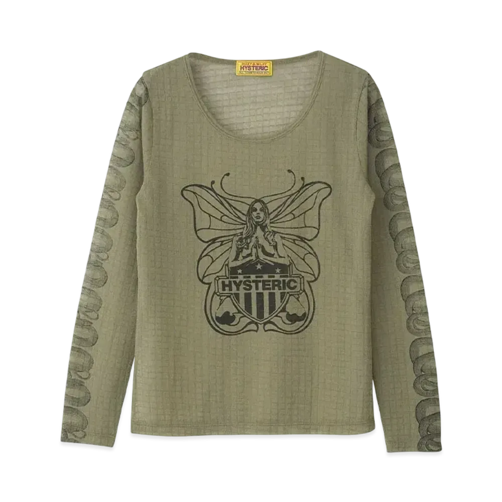HYSTERIC GLAMOUR Lavitated Girl T-Shirt "Khaki"