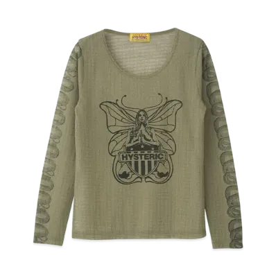 HYSTERIC GLAMOUR Lavitated Girl T-Shirt "Khaki"
