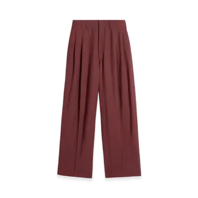 LEMAIRE Viscose Linen Gabardine Pleated Tailored Pants "Porto"