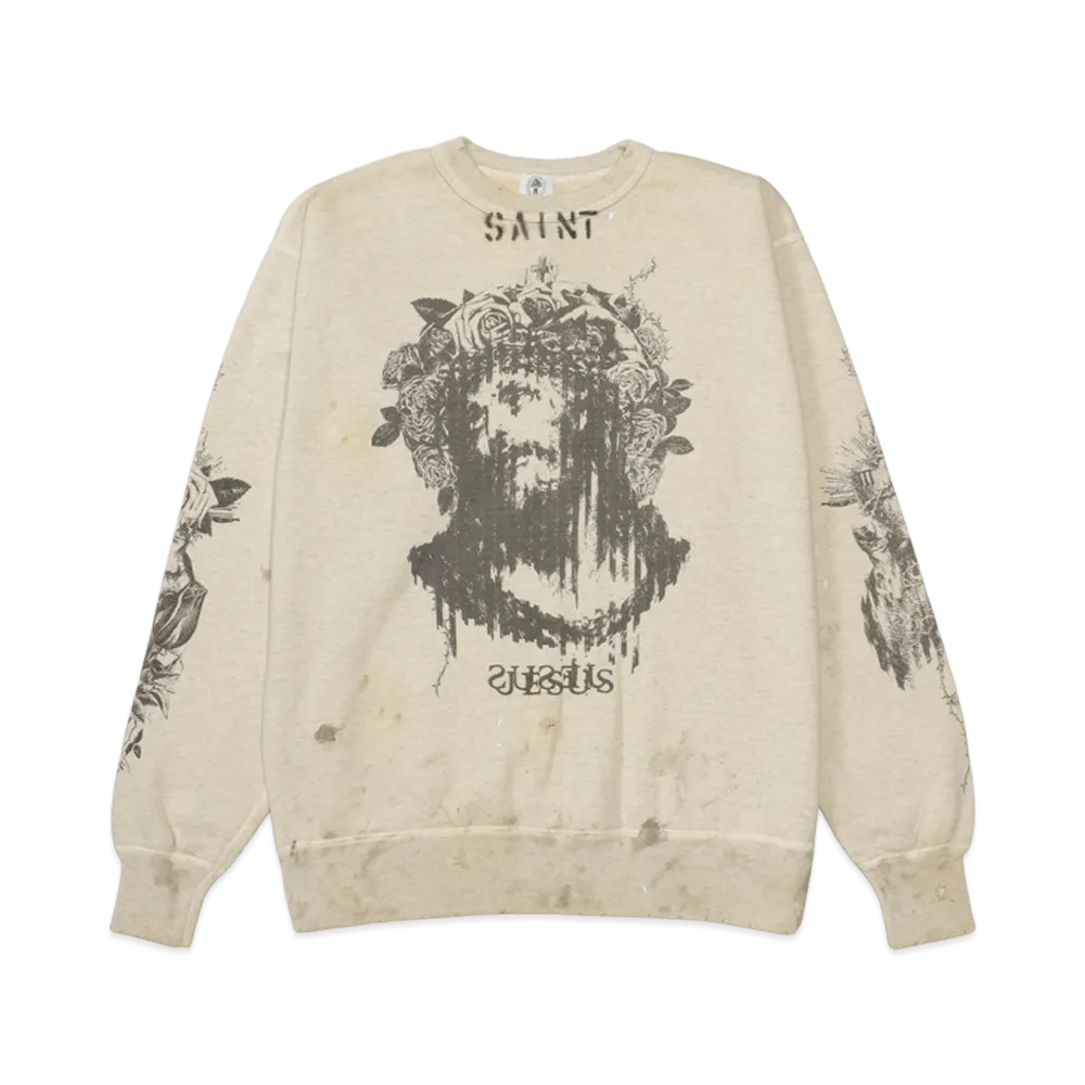 SAINT Mxxxxxx  x Kosuke Kawamura SWEAT SHIRT JESUS "Grey"