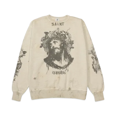 SAINT Mxxxxxx x Kosuke Kawamura SWEAT SHIRT JESUS "Grey"