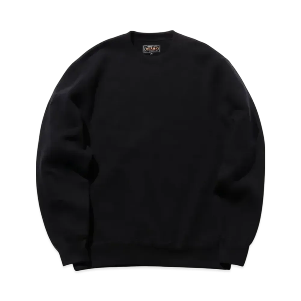 BEAMS Sweat Crew Raised Back "Black"