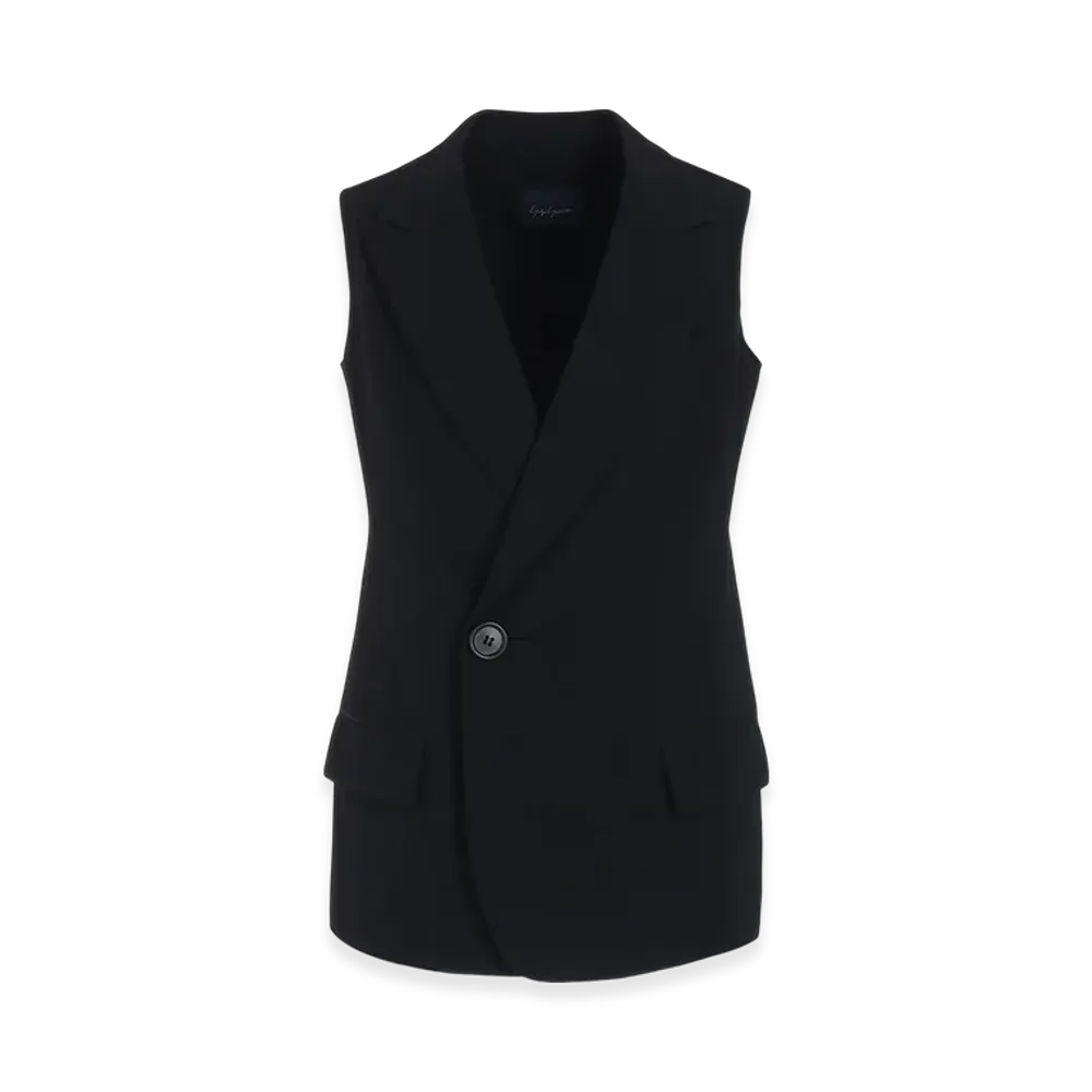 Yohji Yamamoto Gabardine R-Sleeveless Jacket "Black"
