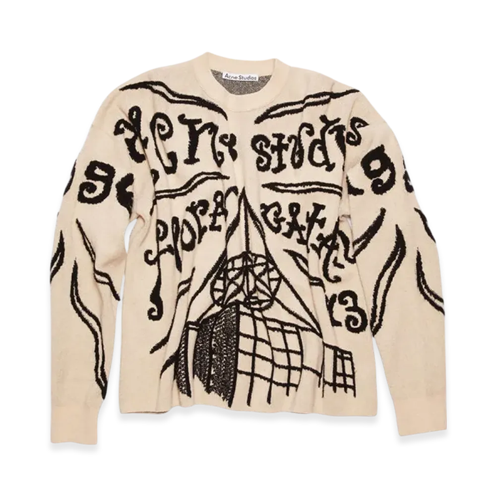 Acne Studios Jacquard Logo Jumper "Ecru/Black"