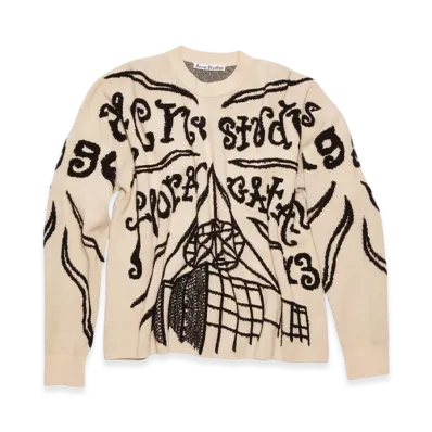 Acne Studios Jacquard Logo Jumper "Ecru/Black"