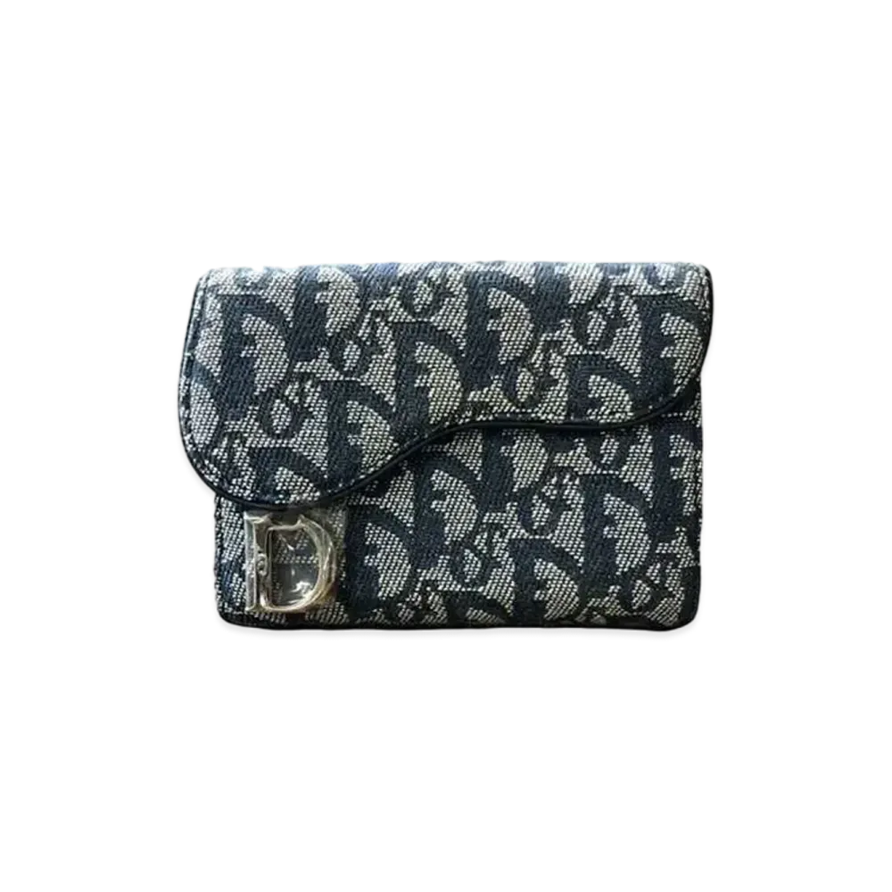 Dior Trotter Saddle Wallet "Navy"