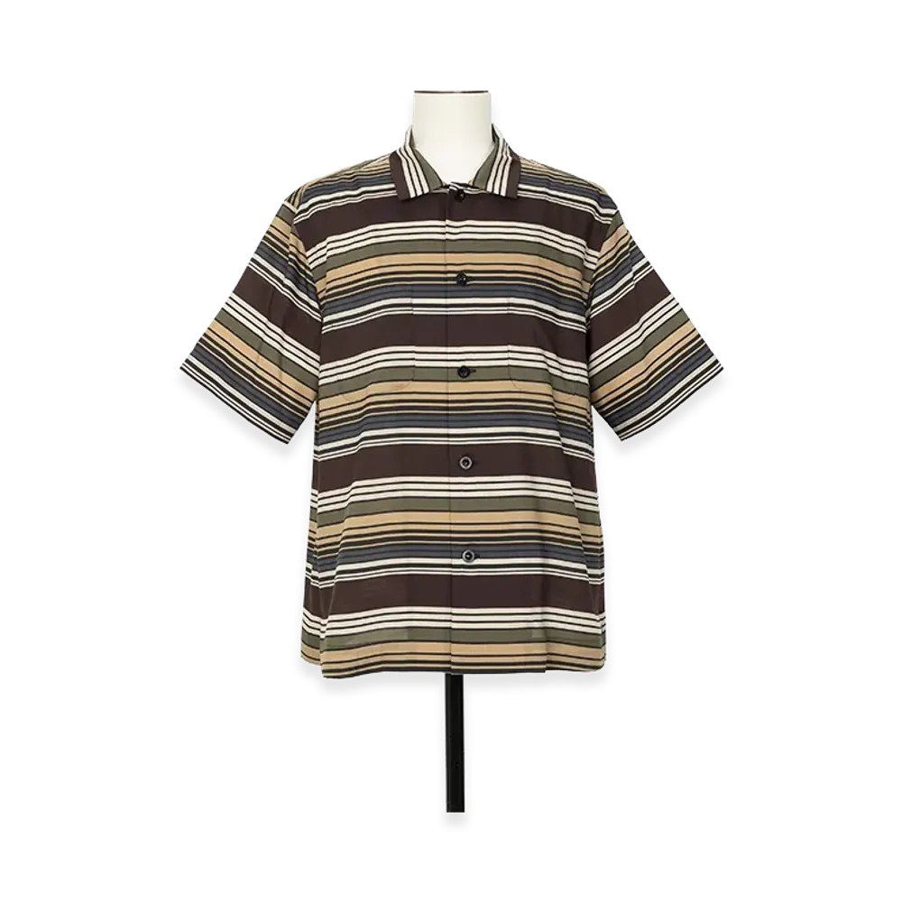 sacai Horizontal Stripe Shirt "Brown/Beige"