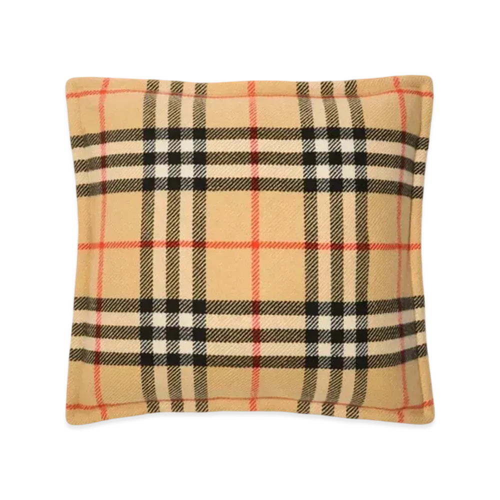 Burberry Check Wool Cashmere Cushion "Sand"