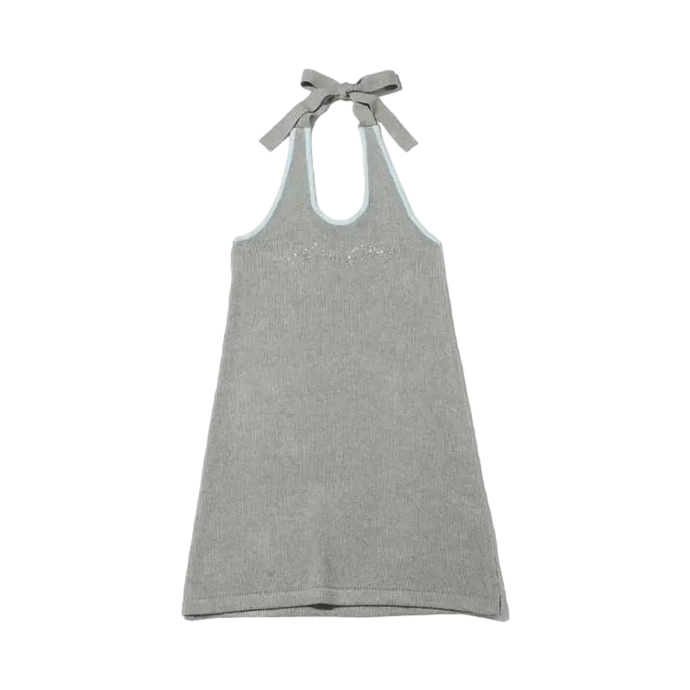 atmos pink Halter Neck Knit Mini Dress "Gray"