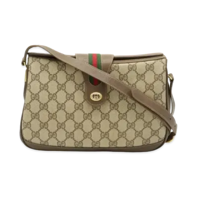 GUCCI Old Gucci GG Plus Sherry Line Shoulder Bag "Brown"