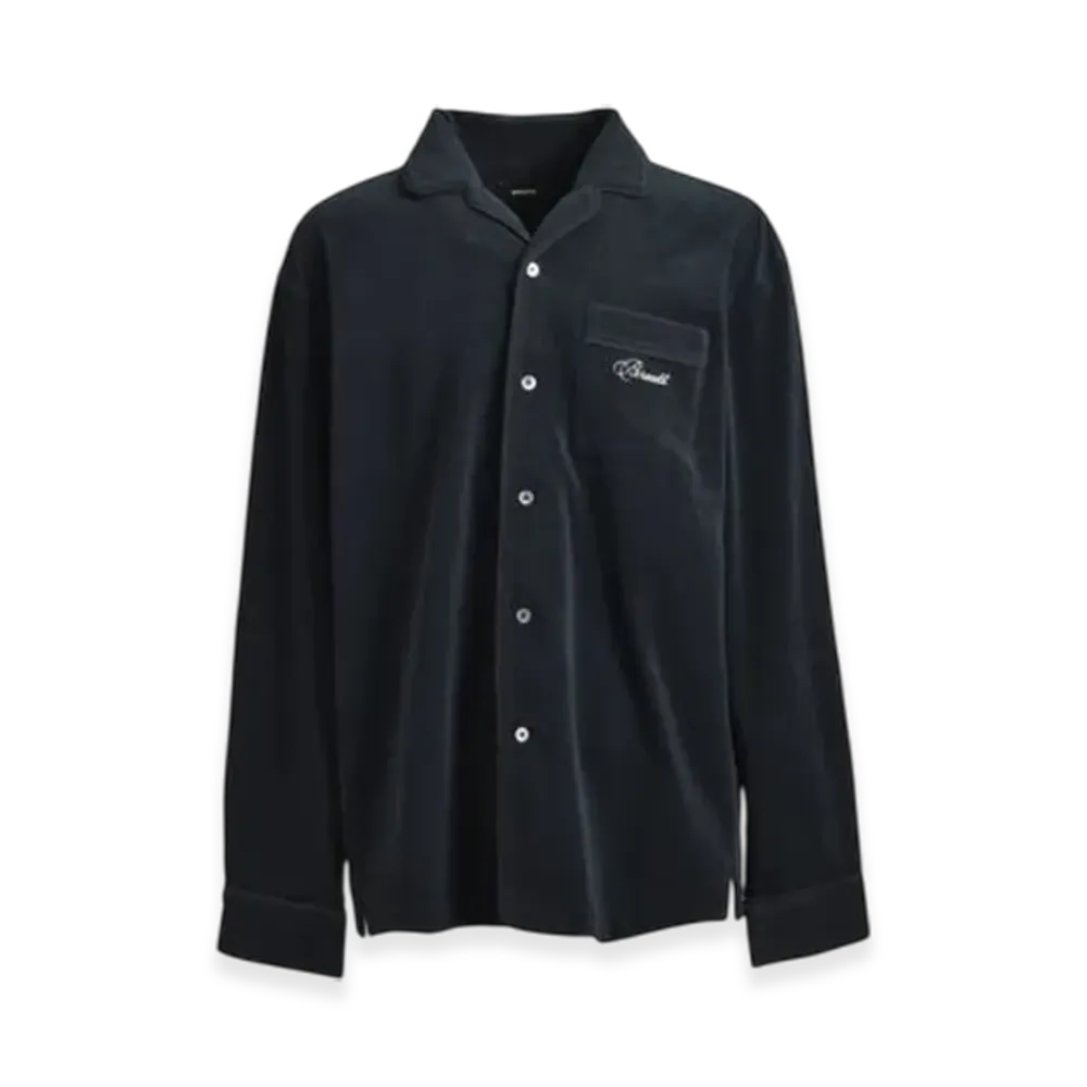 BREATH Script Logo Slab Shirt "Black"