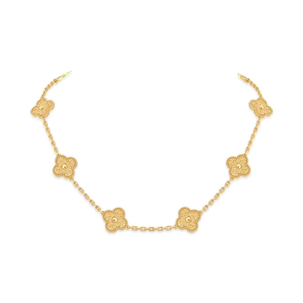 Van Cleef & Arpels Vintage Alhambra necklace 10 motifs "18K Yellow gold"