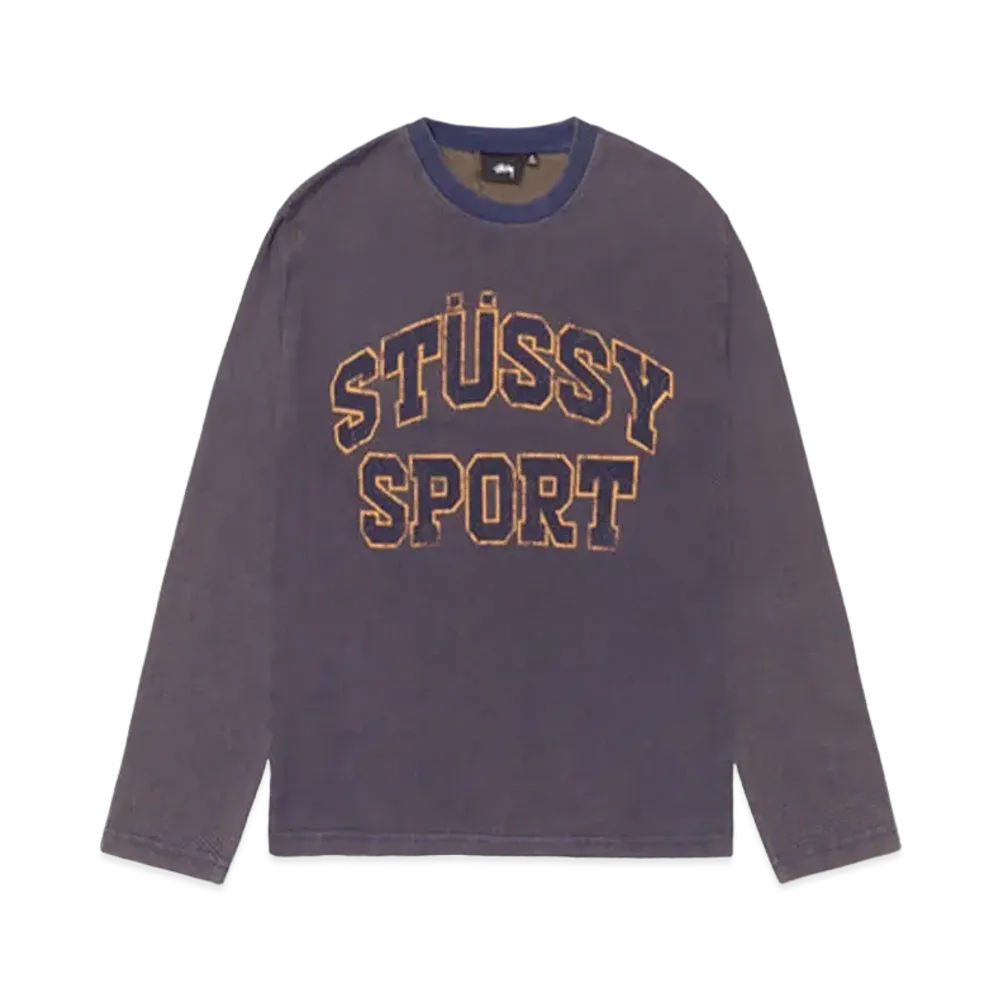 Stussy 2 Tone Cotton Mesh Crew "Navy"