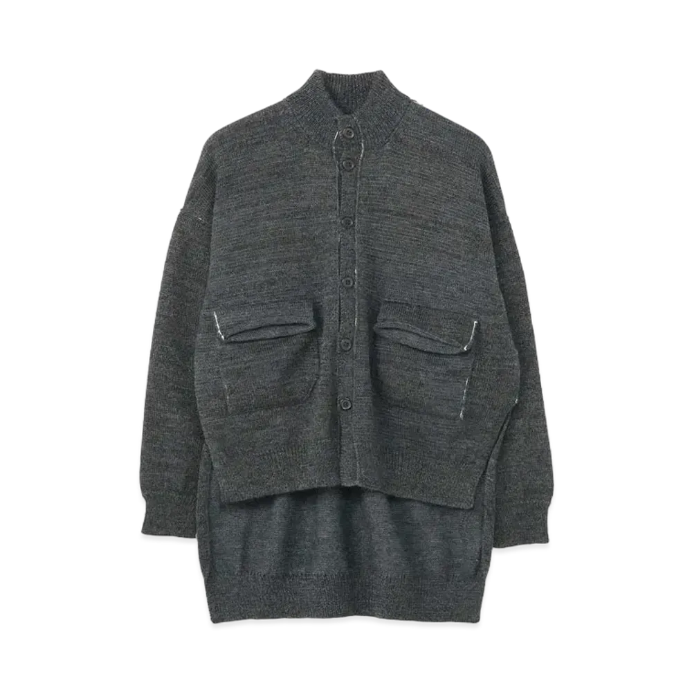 Yohji Yamamoto Y's PLAITING PLAIN STICHT SLIT CARDIGAN "Gray"