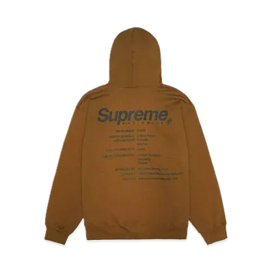 Supreme Worldwide Hooded Sweatshirt "Olive Brown"