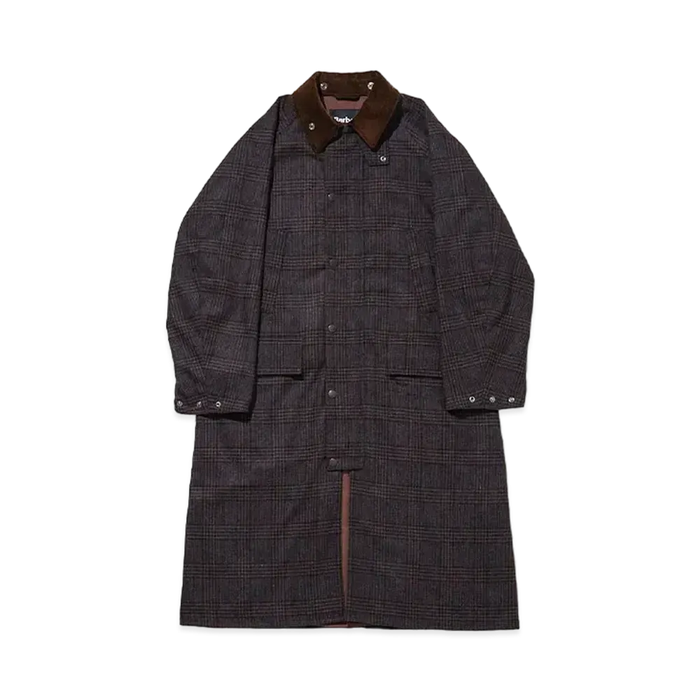 Barbour SNOWDON Japan Limited Glen Check Wool Coat "Brown"