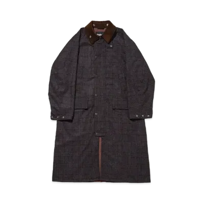 Barbour SNOWDON Japan Limited Glen Check Wool Coat "Brown"