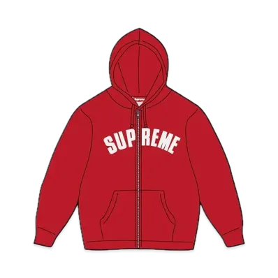 Supreme Arc Thermal Zip Up Hooded Sweatshirt "Red"