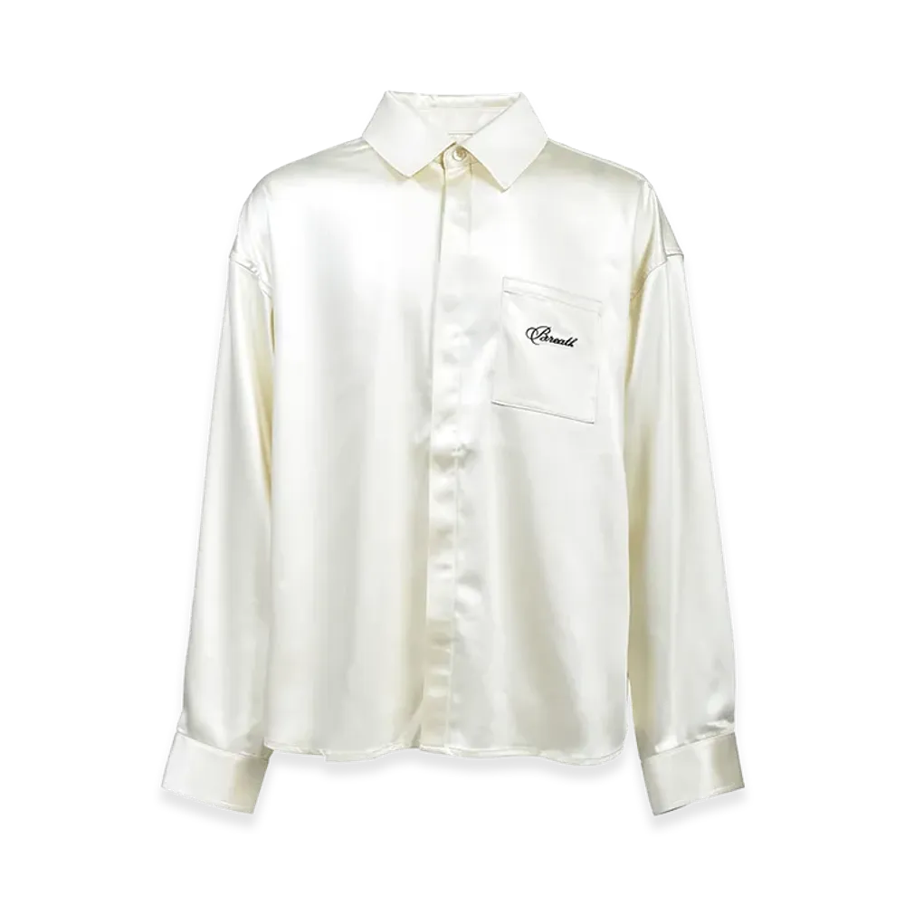 BREATH Script Logo Coating Shirt "White"
