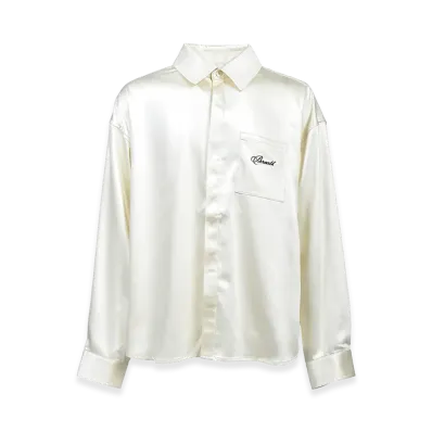 BREATH Script Logo Coating Shirt "White"