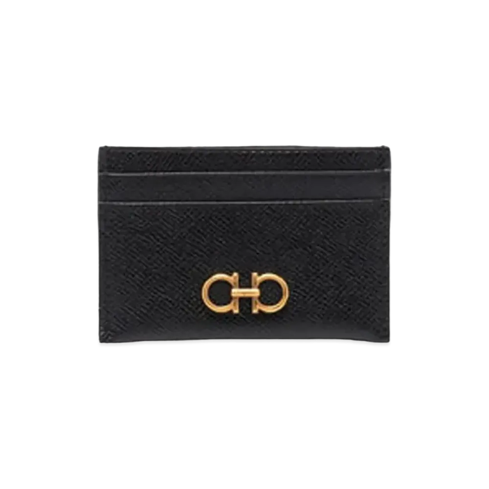 Salvatore Ferragamo Gancini Business Card Holder "Black"
