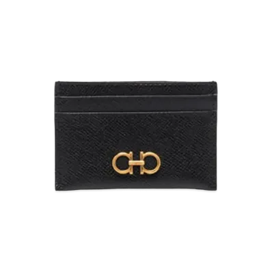 Salvatore Ferragamo Gancini Business Card Holder "Black"