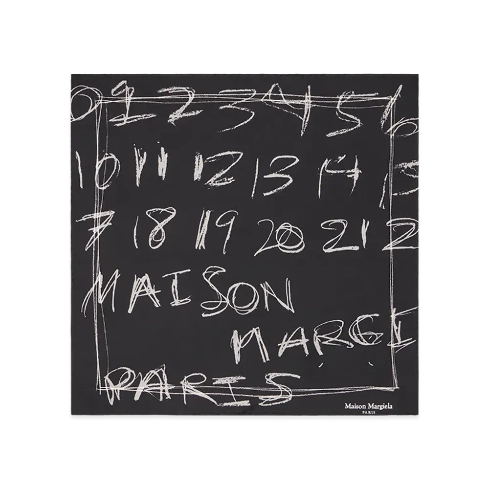 Maison Margiela Numbering Silk Scarf "Black"